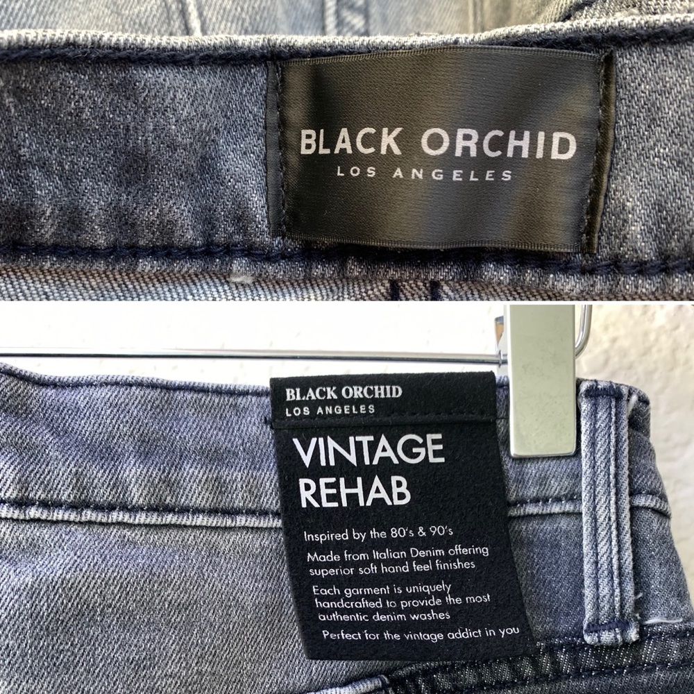 Black Orchid Side Panel Boyfriend Jeans Raw Hem - Picture 5 of 8